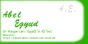 abel egyud business card